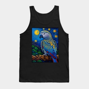 African Grey Parrot in starry night Tank Top